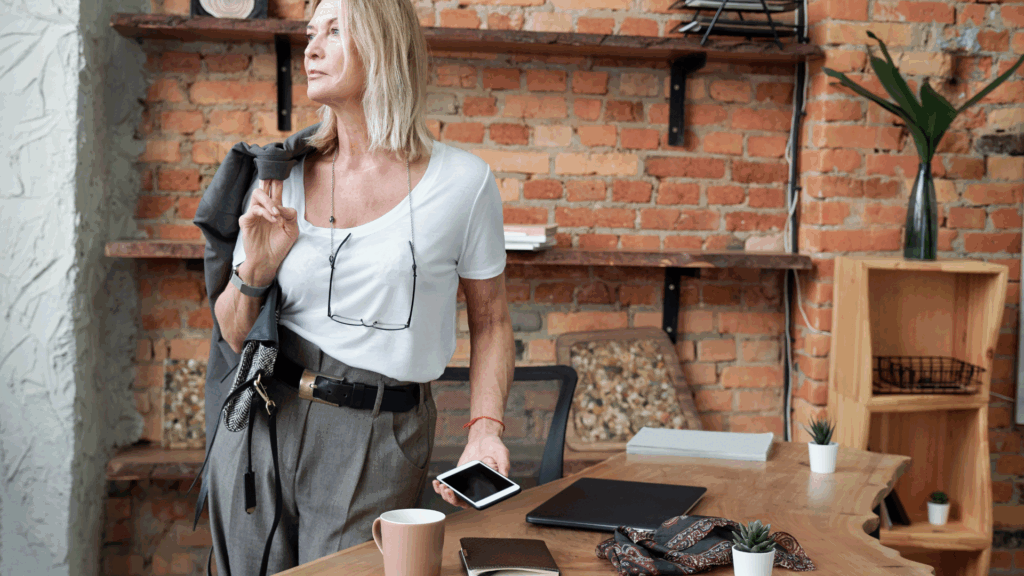 Confident professional woman reflecting the outcomes of a purpose-driven career change.


