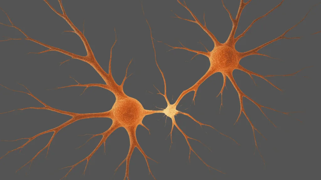 Digital illustration of interconnected neurons representing how ADHD and brain fog impact focus and cognitive processing in the human brain.