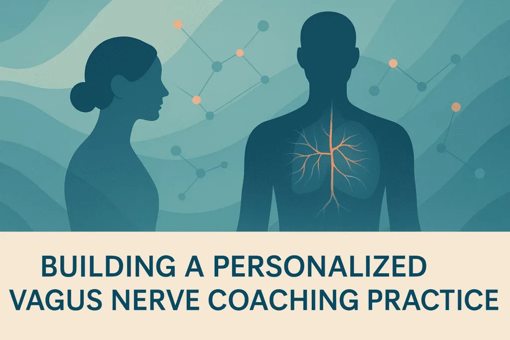 Two people silhouettes showing how personalized vagus nerve coaching practices are customized to individual nervous system patterns for optimal stress relief.