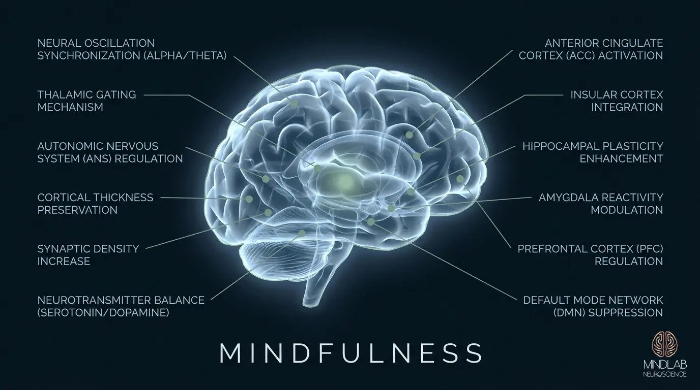 Mindfulness neural diagram