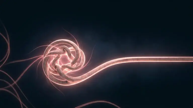 High-conflict personalities, rendered as an escalating knot untying into a steady path in warm rose on navy.