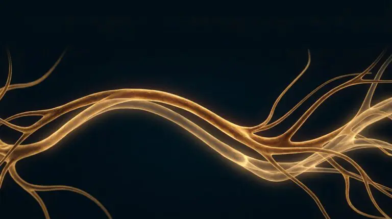 Mental rehearsal and visualization, rendered as a bright primed route shadowed by a ghost echo in burnished gold on navy.