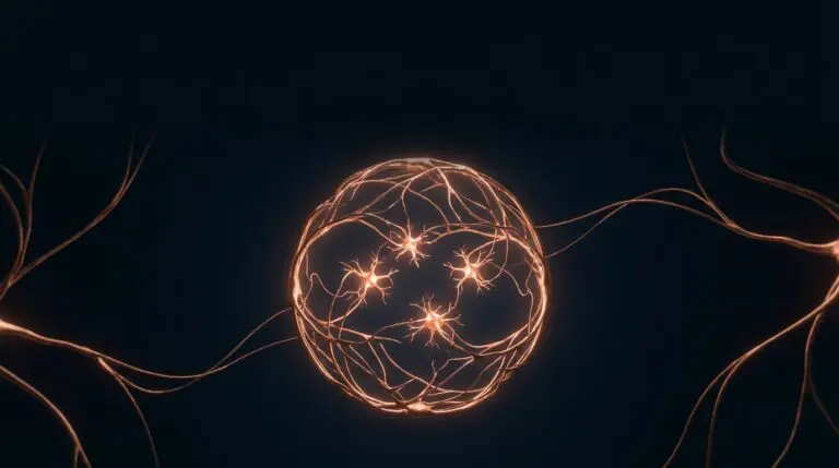 Working memory and mental clarity, rendered as a few neuron-items held in a workspace in copper on navy.
