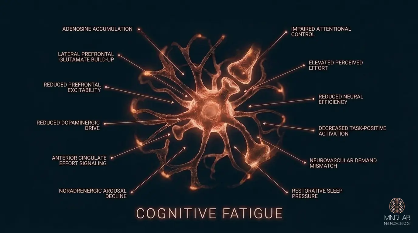 Cognitive Fatigue neural diagram