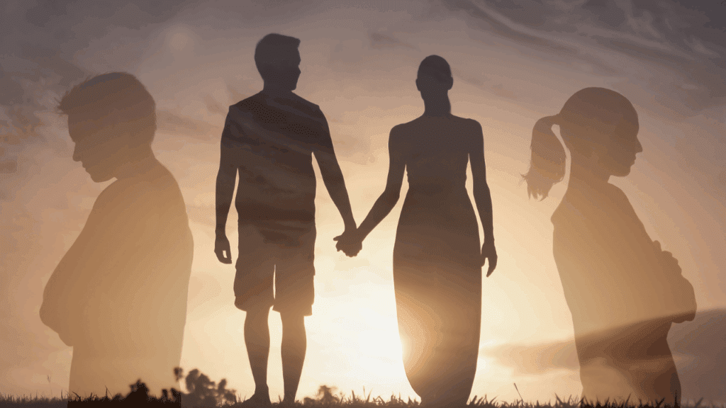 Couple holding hands, symbolizing acceptance of imperfections and embracing vulnerability in their relationship