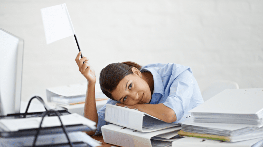 Stressed student struggling with self-defeating behaviors

