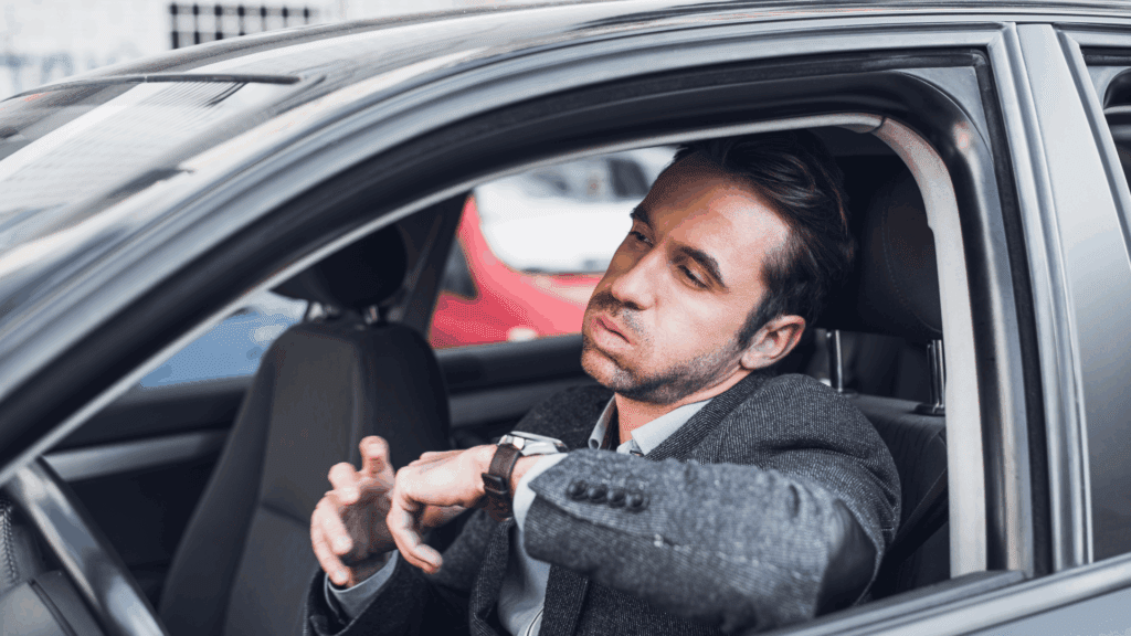 Man in a car checking his watch impatiently, illustrating time urgency in Type A personality traits.

This image shows a man sitting in a car, impatiently checking his watch. It captures the constant sense of time pressure typical of Type A personality traits, highlighting the stress and urgency often experienced by individuals with this personality type.
