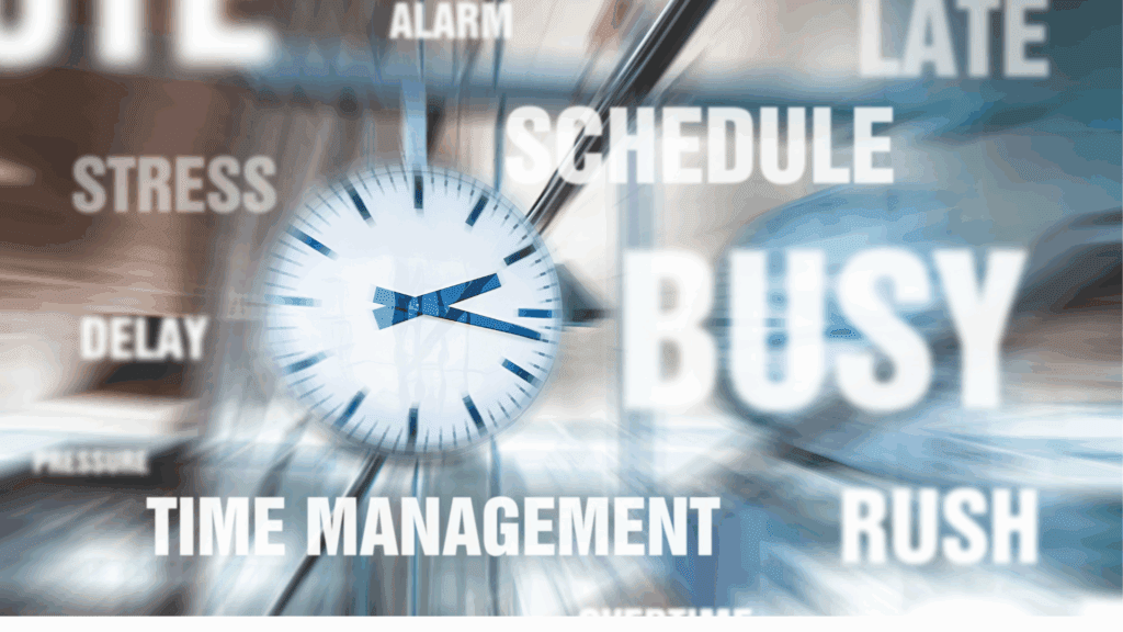 A clock surrounded by words like "stress," "busy," and "time management," representing time pressure and dysregulation.

This image shows a clock with words like "stress" and "busy" surrounding it, symbolizing how individuals with a dysregulated nervous system often feel overwhelmed by time pressure and unrelenting stress. The blurred effect emphasizes the rush and chaos of daily life.