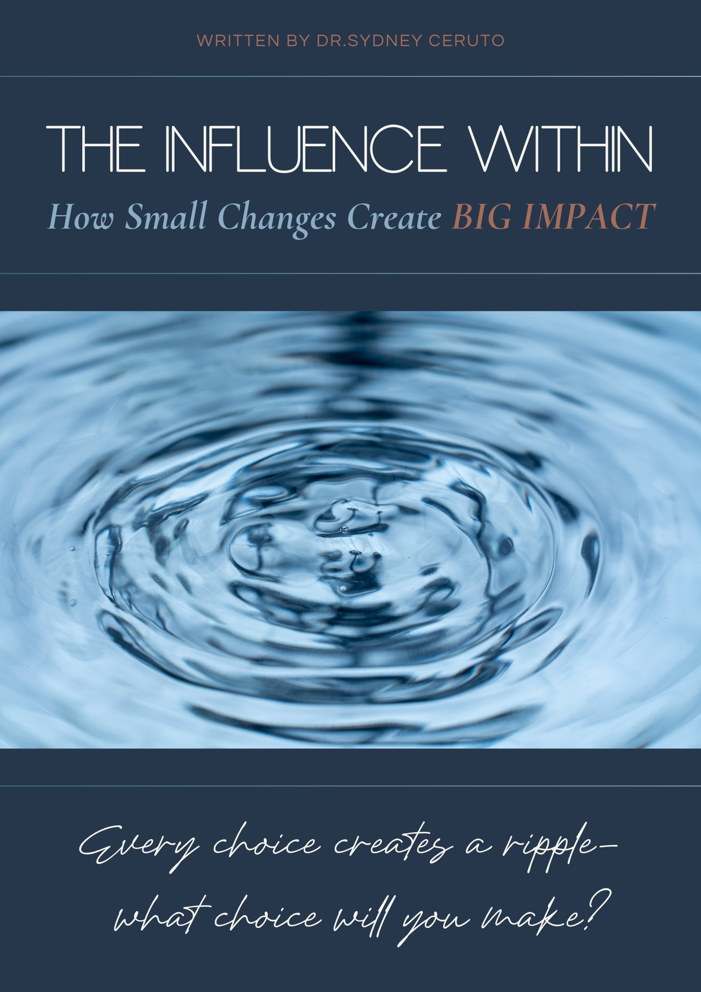 The Influence Within: Free guide cover showing rippling water, symbolizing the profound impact of small personal changes and inner transformation