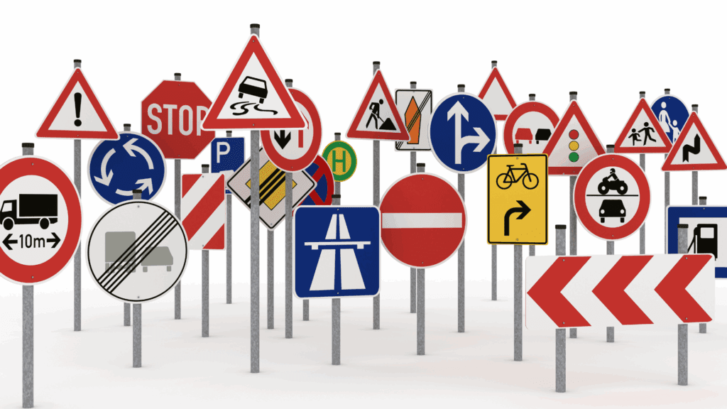  A cluster of road signs symbolizing confusion and challenges faced by employees feeling underappreciated at work.



.

