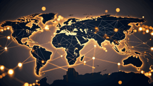 “Glowing digital world map symbolizing global connection and the reach of Dopamine Coaching Neuroscience across cultures and minds.”