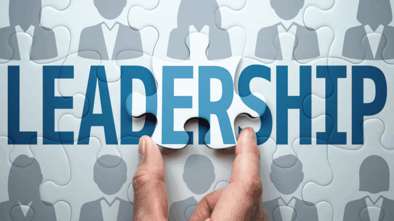 “Hands placing a final puzzle piece labeled leadership, symbolizing the integration of neuroscience into adaptive leadership practices.”