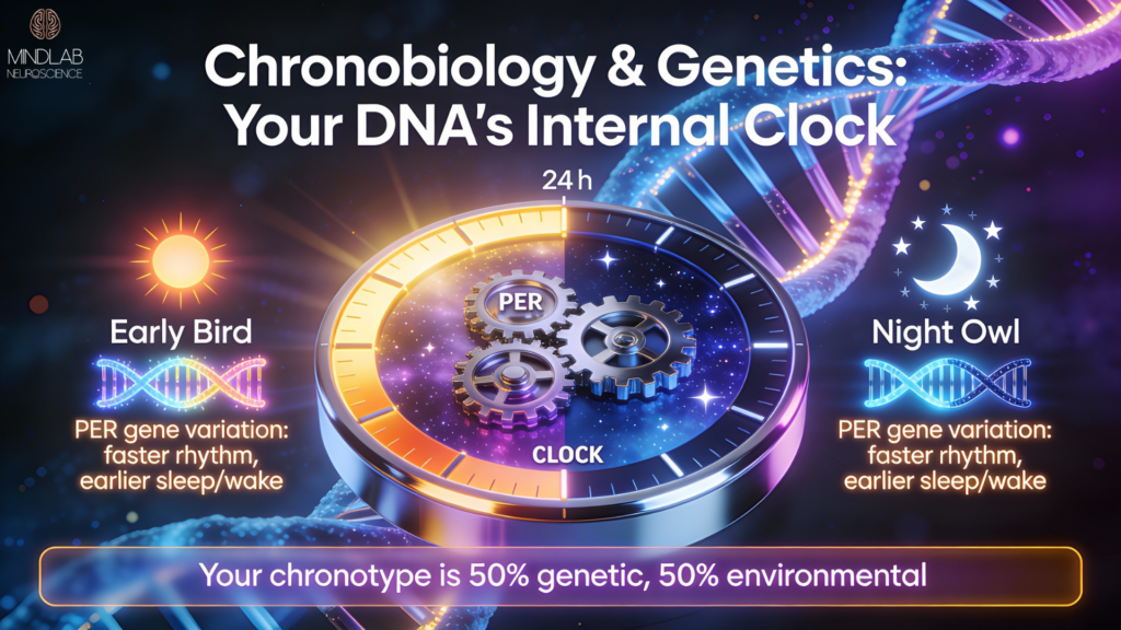 DNA clock genes PER and CLOCK determine if you're a morning early bird or night owl chronotype for optimal circadian health