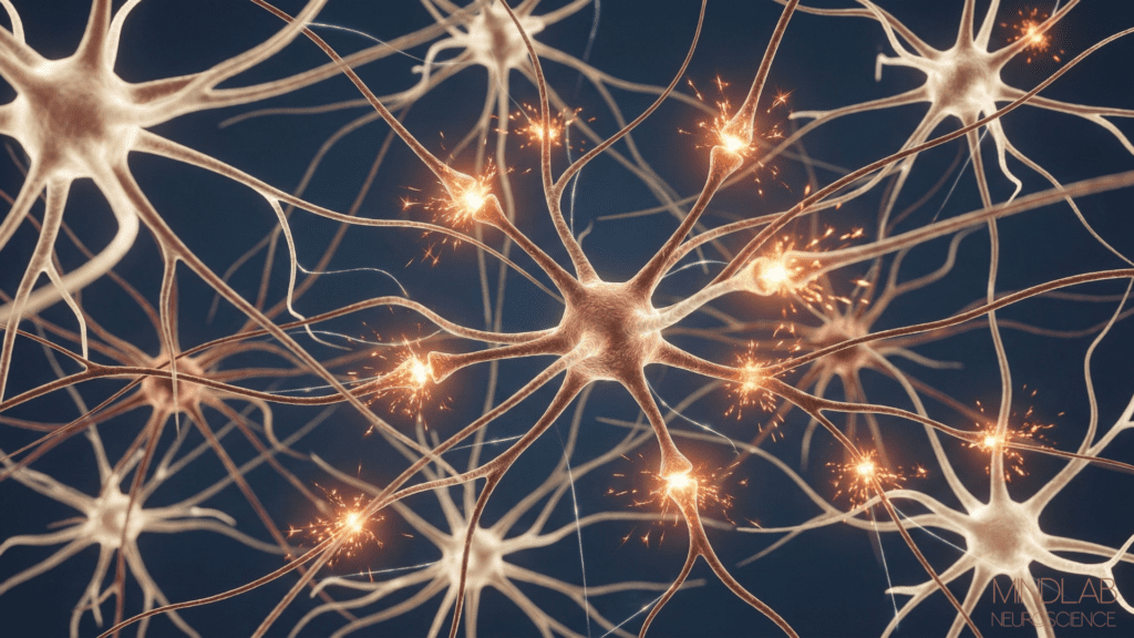 The rapid firing of a series of neurons depicts the mind of someone who is blind to time.