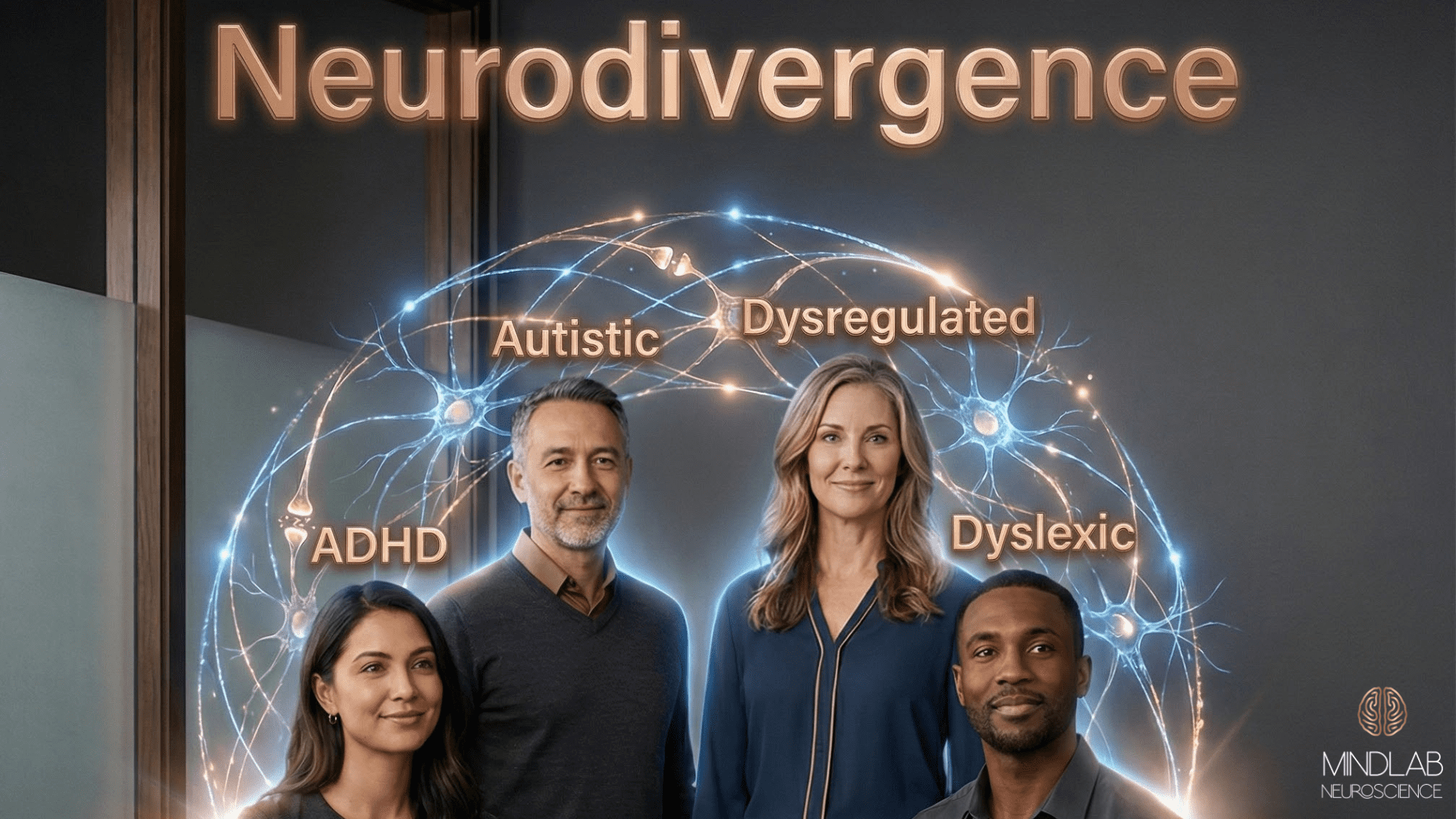 Neurodivergent coaching for adults, including ADHD, autistic, dysregulated, and dyslexic individuals with neural connections, was displayed.