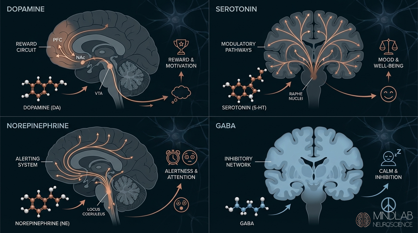Infographic — four-chemical regulation system for amygdala activity