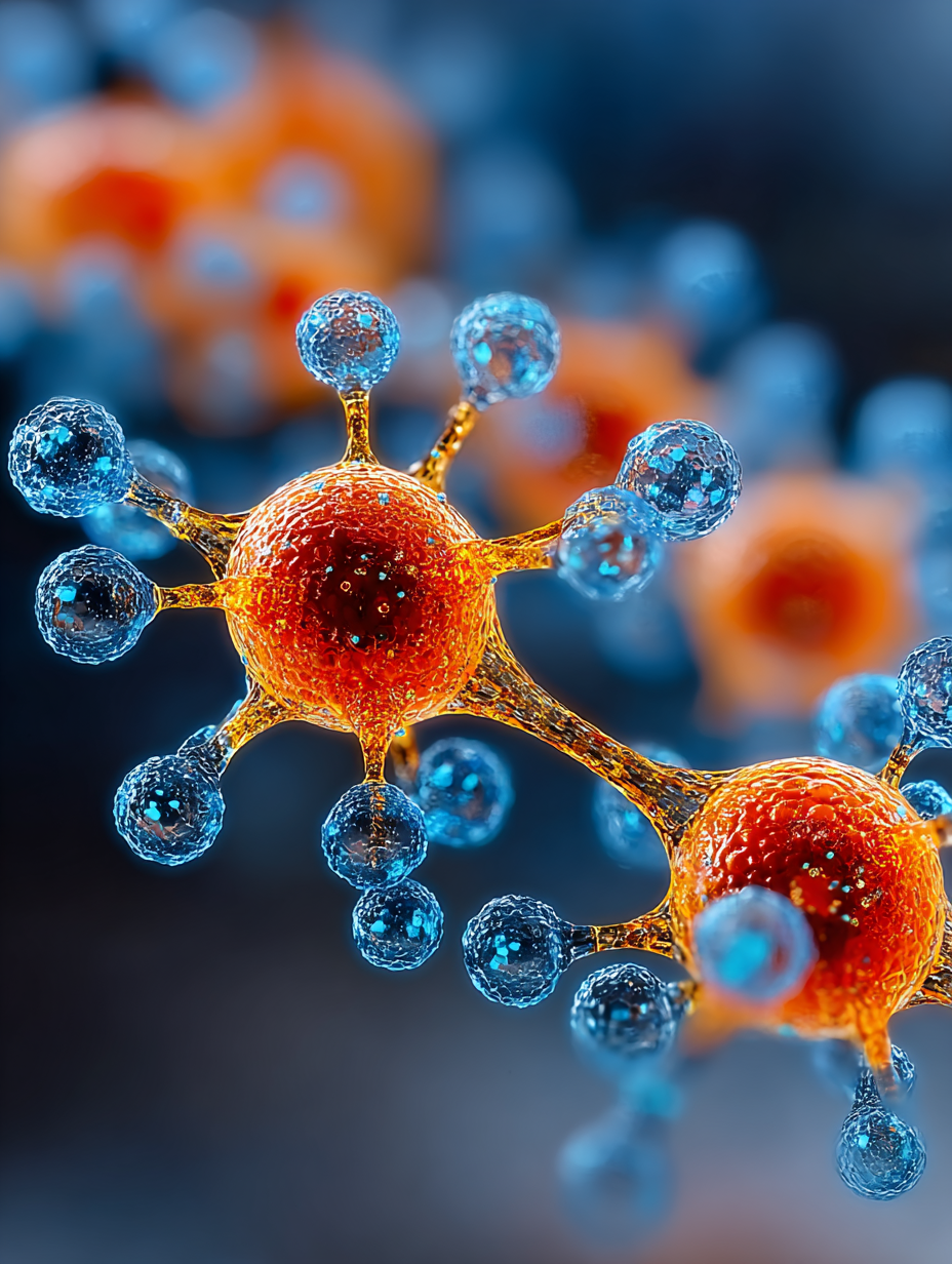 Macro close-up of oxytocin receptor sites in sex addiction neural circuitry