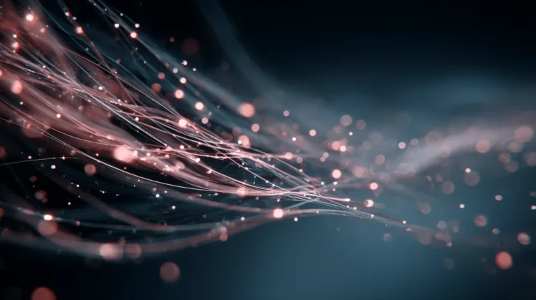 The brain's inward simulation network glowing copper over navy, visualization and the default mode network