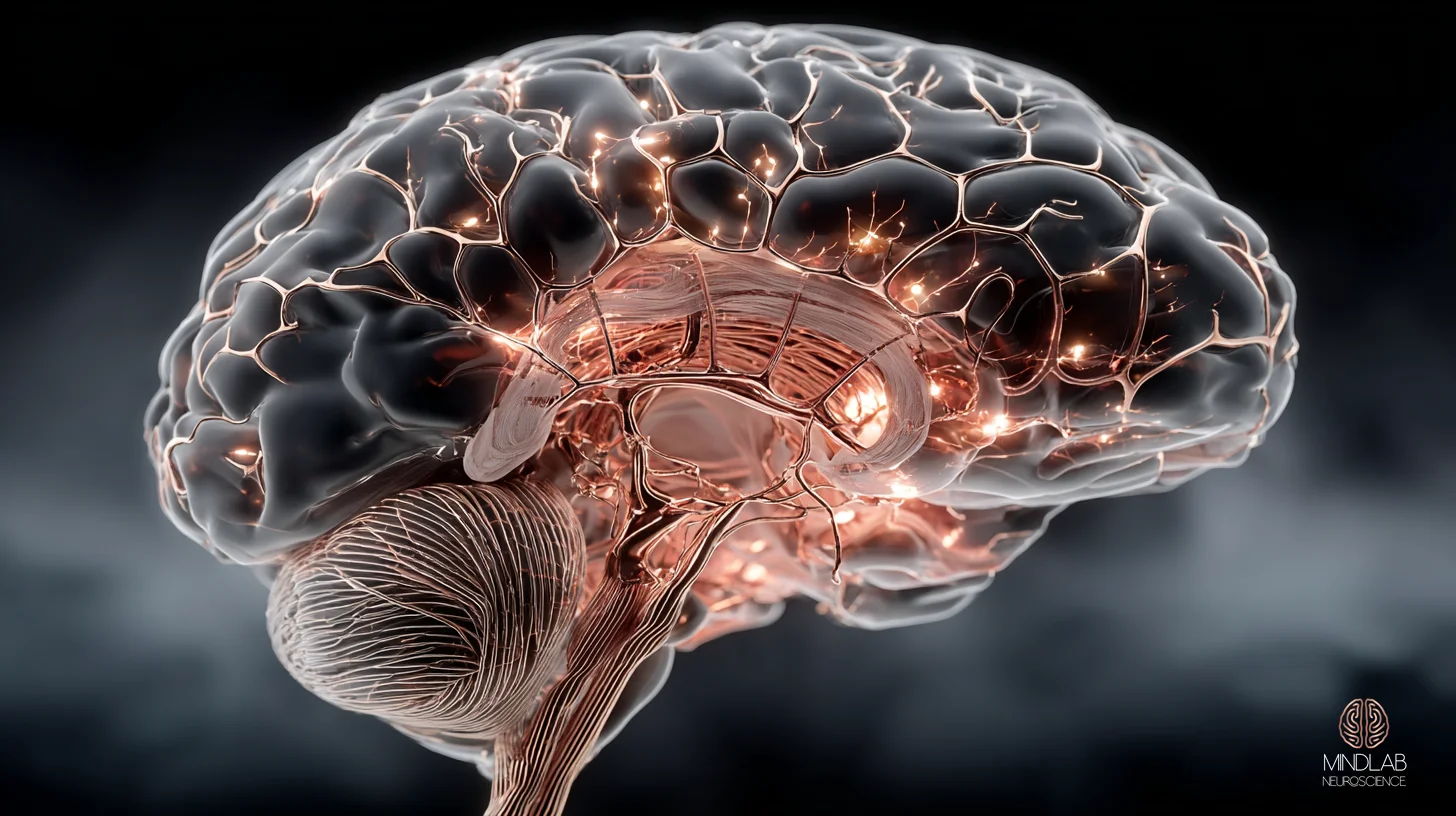 Wide atmospheric medial-brain view of the full cingulate cortex, both dorsal and rostral regions arching along the medial wall as a single monumental architectural sweep. The macro scale reveals the cingulate’s foundational role within the medial frontal cortex during threshold recalibration. – Dr. Sydney Ceruto, MindLAB Neuroscience.