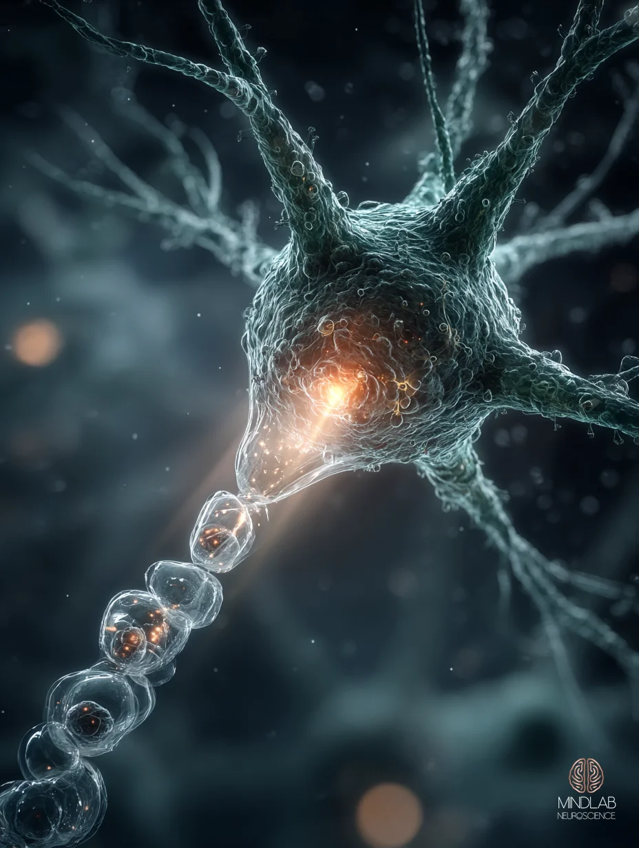 Intimate microscopy of anterior insular cortex tissue with subtle copper-toned neural filaments – Dr. Sydney Ceruto, MindLAB Neuroscience.
