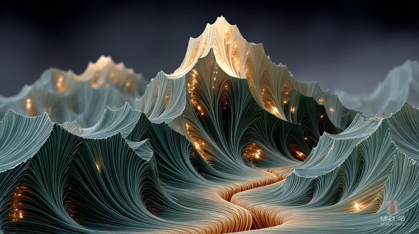 Atmospheric scientific rendering of the human cortex during REM sleep – Dr. Sydney Ceruto, MindLAB Neuroscience.