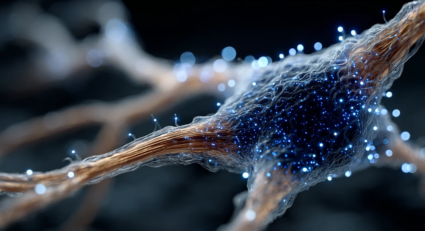 Copper neural pathways re-routing mid-signal with blue firing nodes, the architecture of a learning plateau in the brain.