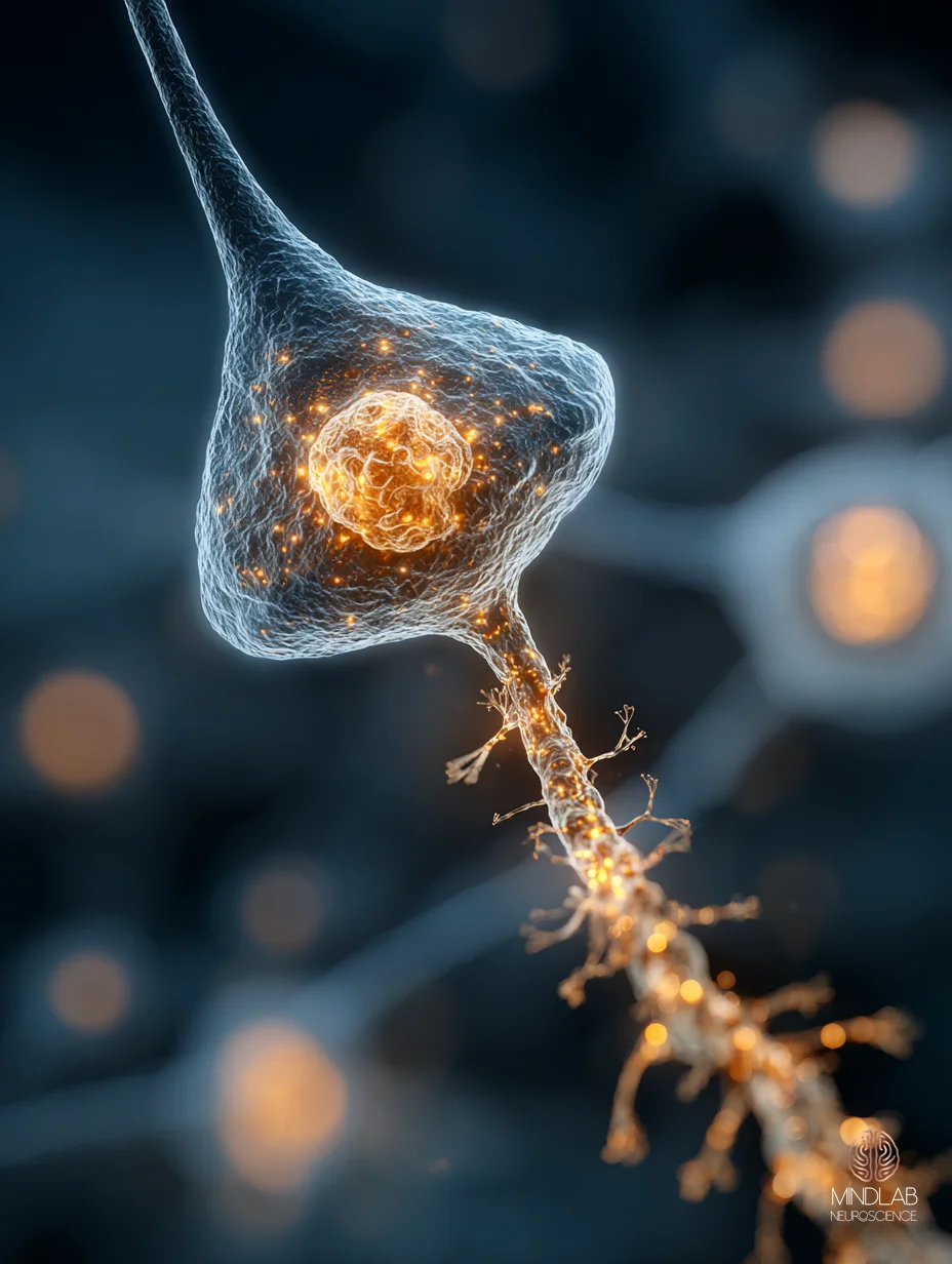 Corticospinal pyramidal neuron with descending axon – Dr. Sydney Ceruto, MindLAB Neuroscience.