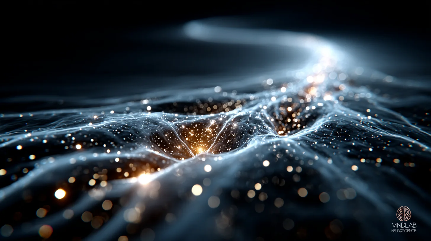 A wide cinematic view of the OFC-ventral-striatum cortico-striatal loop rendered as a glowing copper bridge – Dr. Sydney Ceruto, MindLAB Neuroscience.
