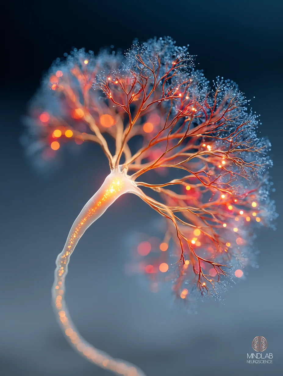 Hippocampal pyramidal cell at the peak of a single theta cycle, theta brain waves and memory, MindLAB Neuroscience.