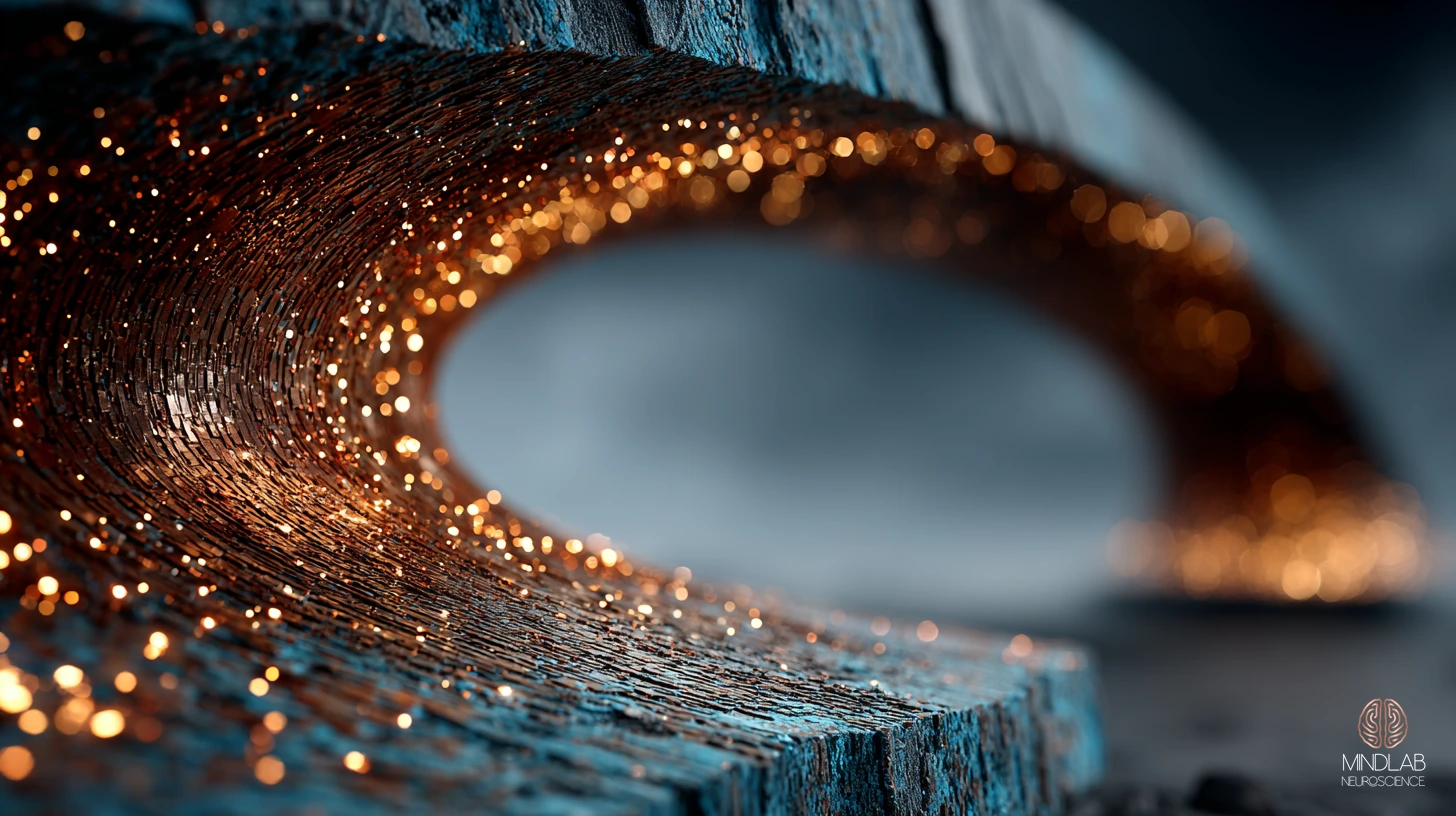 Atmospheric rendering of the tail-of-striatum architecture – Dr. Sydney Ceruto, MindLAB Neuroscience.